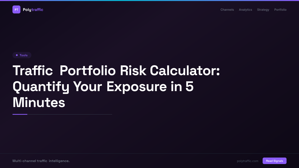 Traffic Portfolio Risk Calculator: Quantify Your Exposure in 5 Minutes