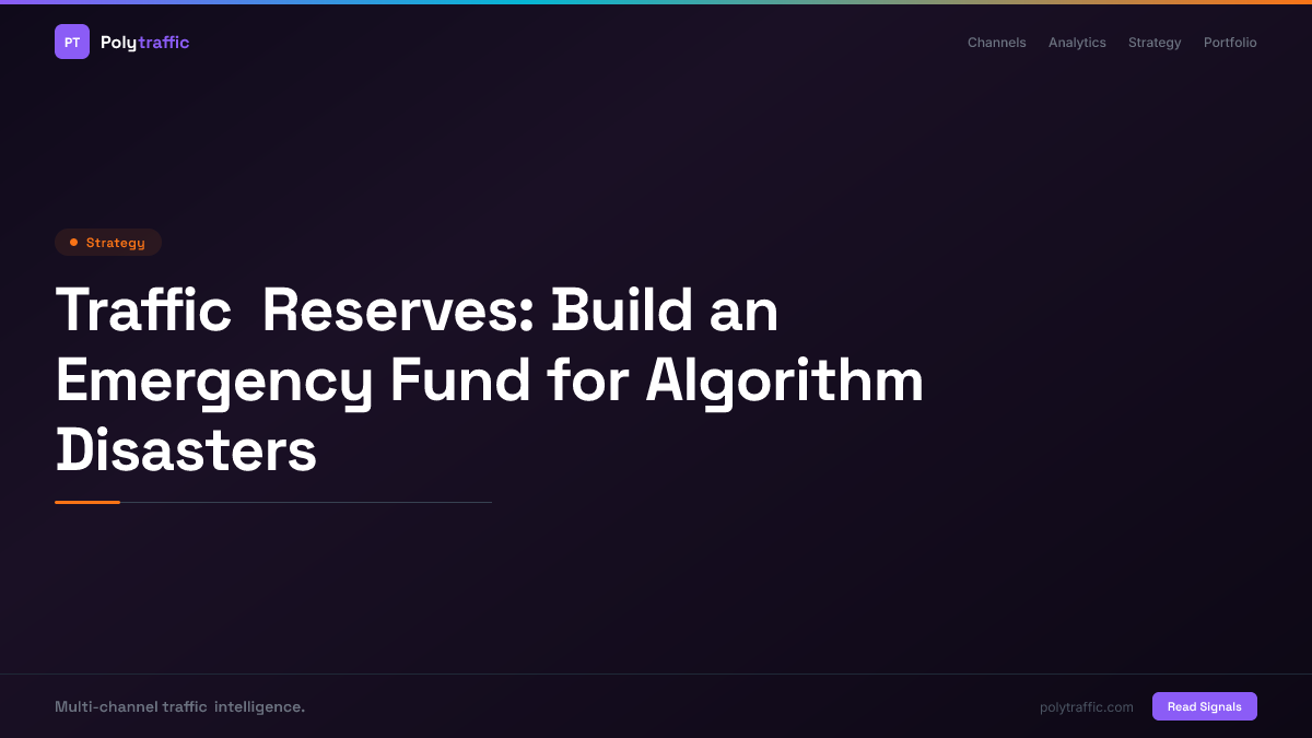 Traffic Reserves: Build an Emergency Fund for Algorithm Disasters