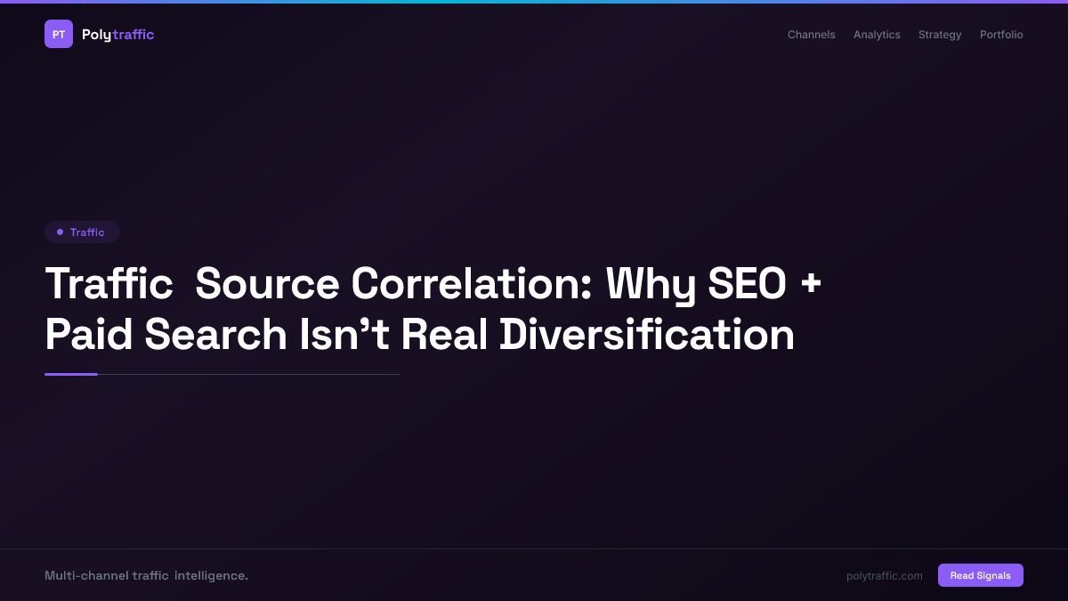 Traffic Source Correlation: Why SEO + Paid Search Isn't Real Diversification