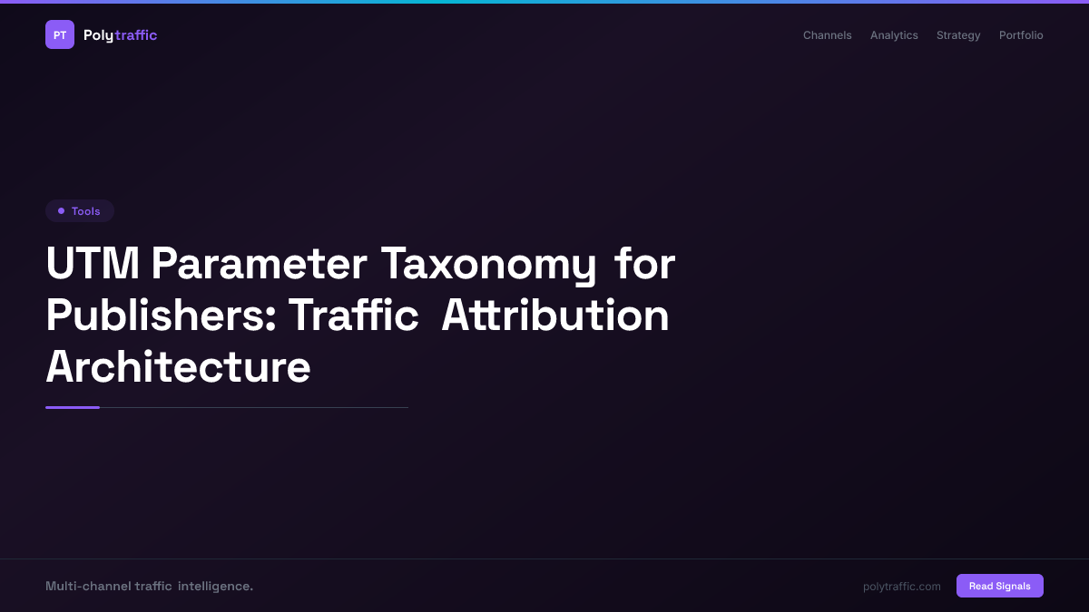 UTM Parameter Taxonomy for Publishers: Traffic Attribution Architecture