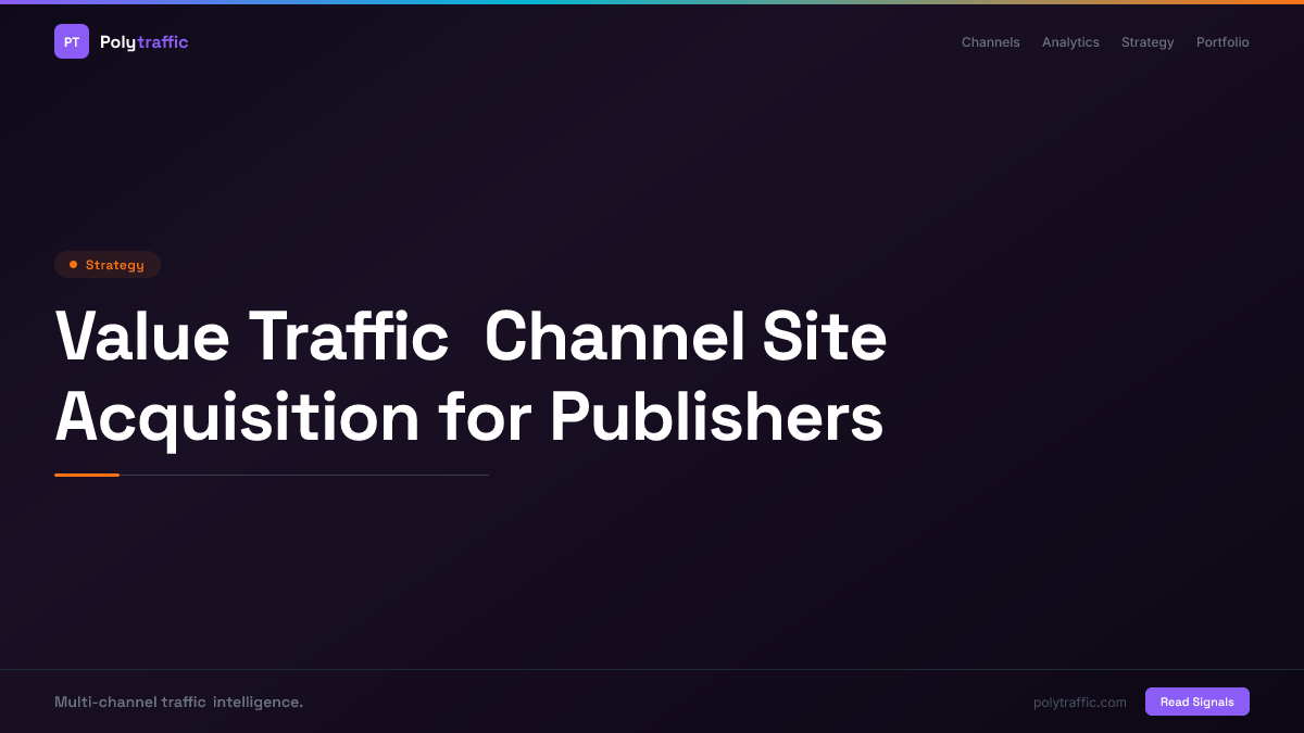 Value Traffic Channel Site Acquisition for Publishers