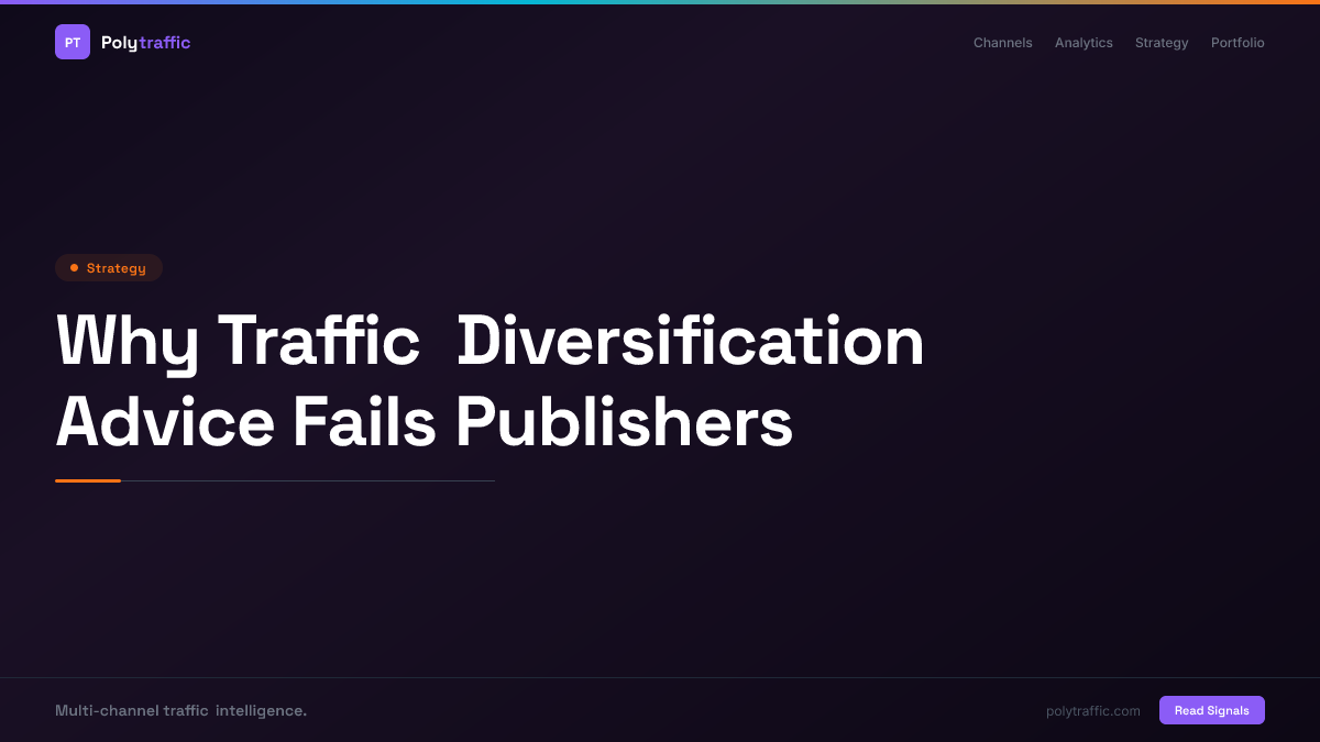 Why Traffic Diversification Advice Fails Publishers