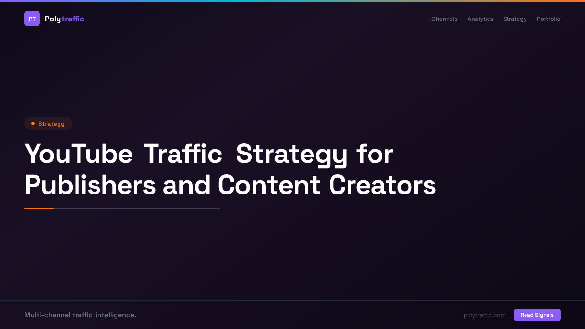 YouTube Traffic Strategy for Publishers and Content Creators