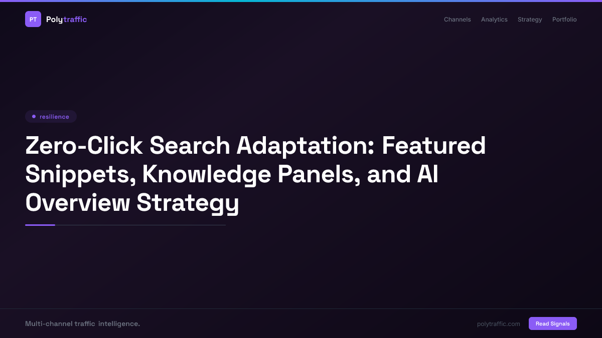 Zero-Click Search Adaptation: Featured Snippets, Knowledge Panels, and AI Overview Strategy
